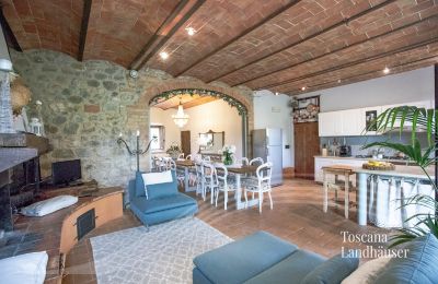 Dom na wsi na sprzedaż Castiglione d'Orcia, Toskania, RIF 3053 Wohn-Essbereich mit Küchenzeile