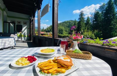 Dom z muru pruskiego na sprzedaż Kowalowa, województwo dolnośląskie, Taras restauracyjny front