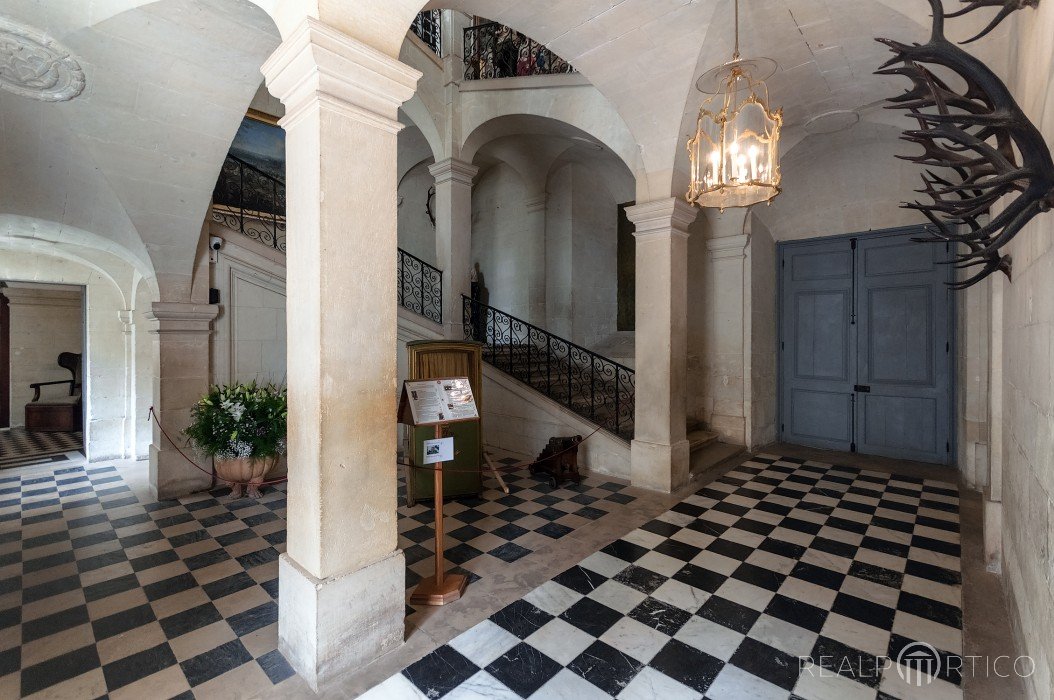 Chateau d'Ussé: Blick in das von François Mansart entworfene Treppenhaus, Rigny-Ussé